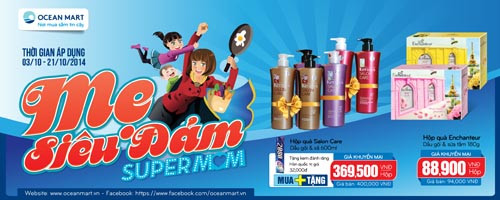 Chương trình khuyến mãi "Mẹ đảm đang" áp dụng cho mặt hàng hóa mỹ phẩm và quần áo thời trang.