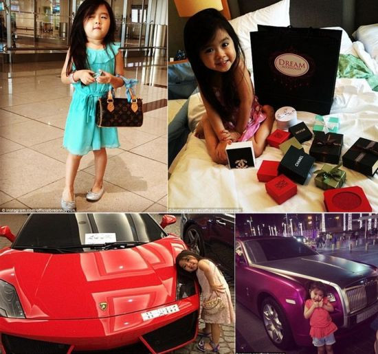 Cô bé Breanna Youn người Hàn Quốc tuy mới 5 tuổi nhưng đã sở hữu một tài khoản Instagram với số người theo dõi chỉ kém siêu sao Hollywood Cameron Diaz. Nhờ đó, cô đã có thể đưa cả gia đình với mẹ và anh trai 7 tuổi sang sống tại Dubai, bắt đầu một cuộc đời xa hoa giàu có. Cô được bay máy bay hạng thương gia trên toàn thế giới, “ngập” trong những món quà trị giá hàng trăm ngàn bảng Anh, xách túi Louis Vuitton, mặc đồ Chanel, đeo trang sức Tiffani và tham dự những buổi tiệc chiêu đã tràn đầy socola và bánh quy.