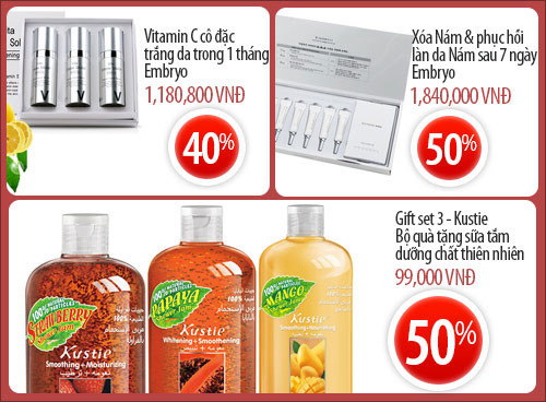 Các hãng mỹ phẩm hàng hiệu nổi tiếng cũng tưng bừng khuyến mãi lớn đến 50%.