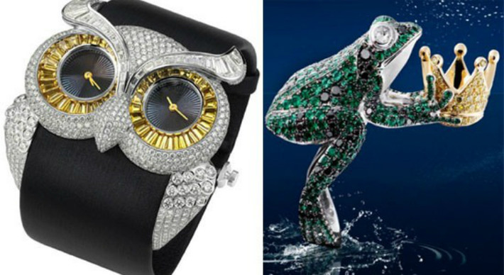 Chopard, thương hiệu trang sức và đồng hồ lừng danh của Thụy Sĩ vừa tung ta bộ sưu tập trang sức hình động vật vô cùng thú vị để kỷ niệm 150 năm thành lập. Tất cả các đồ trang sức dều được nạm đá quý chất lượng đặc biệt. Một số khác được làm bằng gỗ quý để tạo cảm giác gần gũi với thiên nhiên. Bộ sưu tập bao gồm các tác phẩm như vòng cổ hình con vẹt làm bằng 18 carat vàng trắng; đồng hồ hình con cú 18 carat vàng trắng và vàng hồng cùng với những viên những viên kim cương để trang trí... Ngoài ra, còn có nhẫn con rùa, hoa tai linh dương, bông tai con cò…