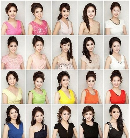 20 thí sinh tham dự cuộc thi Hoa hậu Hàn Quốc giống nhau như đúc. Ngay sau khi hình ảnh các người đẹp chạy đua cho ngôi vị Hoa hậu Hàn Quốc được đăng tải trên mạng, nhiều người đã tỏ ra nghi ngờ rằng họ đã phẫu thuật thẩm mỹ quá nhiều và cùng chọn một kiểu gương mặt giống nhau.