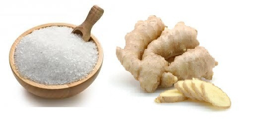Gừng kết hợp với muối, có tác dụng làm săn chắc lớp da chảy xệ. Gừng kết hợp với rượu, rượu như chất dẫn tinh dầu thấm vào vùng mỡ dưới da làm mềm mỡ, lúc này kết hợp với massage bụng sau khi ăn sẽ giúp phân hủy và đào thải mỡ. Giúp vùng bụng không tích mỡ và giảm nhăn, mờ vết thâm.