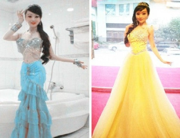 Sở hữu khuôn mặt kỳ lạ với chiếc cằm nhọn hoắt và đôi mắt to ngoại cỡ, cô nàng được cộng đồng mạng Trung Quốc ví với nhân vật xà tinh trong phim hoạt hình “Anh em Hồ lô”.