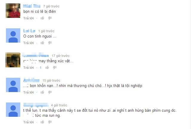 Các comment căm phẫn với hành động ngược đãi động vật trên khắp các trang mạng xã hội. Trước đó cũng đã có nhiều người muốn thu hút sự chú ý với những clip giết động vật một cách dã man. Thiết nghĩ, đây là kết quả của suy nghĩ và hành vi lệch lạc của một bộ phận giới trẻ, cần phải được lên án và có biện pháp xử lý.