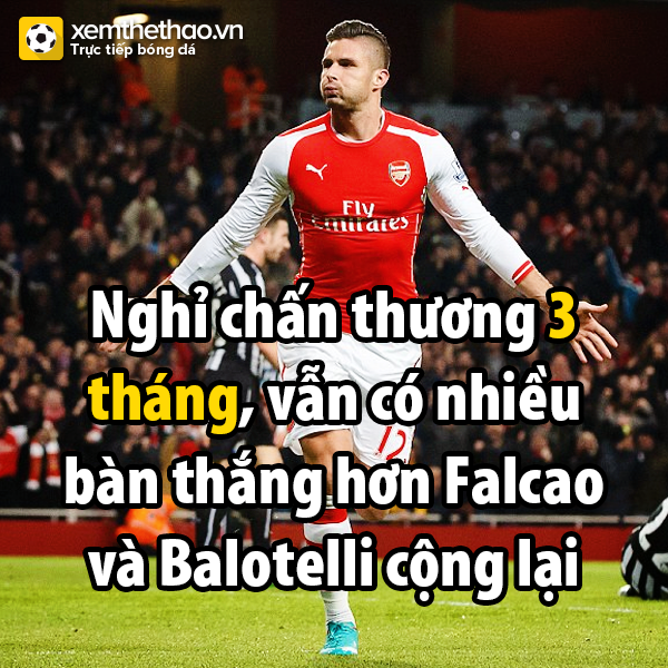 Đánh dấu sự trở lại của mình sau chấn thương, Giroud đã có cú đúp vào lưới của Newcastle để giúp Arsenal có chiến thắng 4-1.