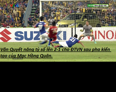 HLV Miura quyết định tung Hồng Quân vào sân vào ngay lần chạm bóng đầu tiên. Cầu thủ đang thi đấu cho Hùng Vương An Giang góp dấu giày vào bàn thắng rất đẹp mắt của Văn Quyết.