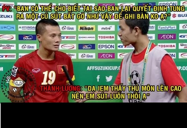 Khi được hỏi về pha dứt điểm của mình, Thành Lương trả lời khi quan sát thấy thủ môn Deyto không tập trung, Thành Lương quyết định tung cú sút và đó chứng tỏ tầm quan sát và óc chiến thuật rất tốt của Lương "dị".