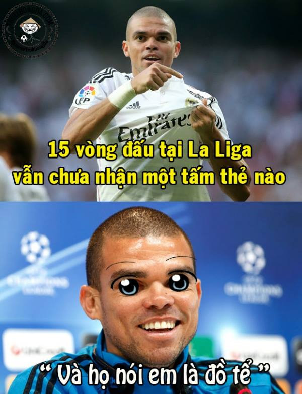 Mùa giải trước tại La Liga, trung vệ Pepe của Real Madrid bị coi là đồ tể vì liên tục "ăn chân" các đối thủ. Nhưng mùa giải này, Pepe đã khác. Anh vẫn dữ dằn như vậy nhưng khôn ngoan hơn để tránh nhận thẻ.