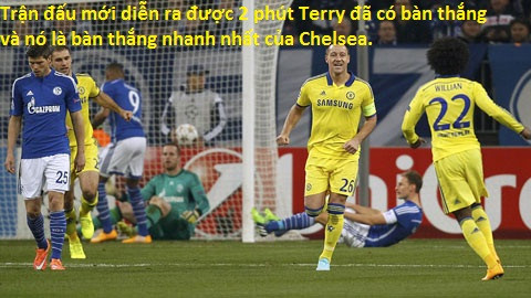 Không hiểu Terry đang làm nhiệm vụ của một trung vệ hay một tiền đạo. Chỉ cần 2 phút đầu trận là anh đã có bàn thắng.