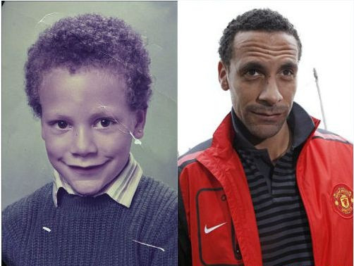 Cũng giống như Chicharito, Rio Ferdinand (QPR) cũng không khác là mấy so với khi bé. Mái tóc xoăn và chiếc miệng rộng là hình ảnh đặc biệt của cựu trung vệ của MU.