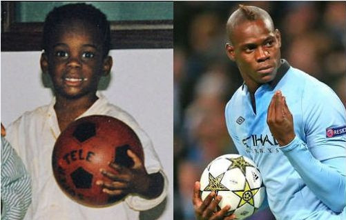 Mario Balotelli ( Liverpool) thay đổi khá nhiều với hồi bé, từ mái tóc đến khuôn mặt.