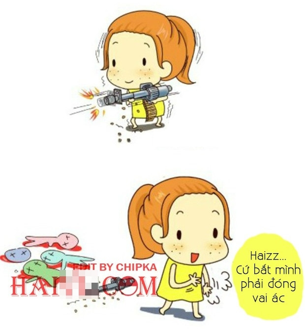 Và buộc phải làm "vai ác". Bộ tranh so sánh hài hước khá thú vị nhưng cũng phản ánh đúng hiện thực sự chênh lệch về các cô nàng "cá sấu" và "cá đẹp".
