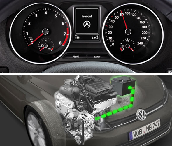 9) Sự cải thiện của cơ chế khởi động/tắt máy: VW hiện đang ấp ủ kế hoạch giới thiệu một hệ thống "mild hybrid" có thể tắt máy bất cứ khi nào, kể cả khi bạn đang xuống dốc hay đang vận hành ở tốc độ đường cao tốc. Công nghệ mới này có thể giúp tiết kiệm 5-10% nhiên liệu.