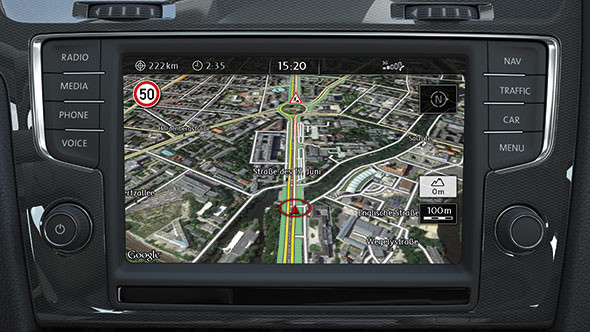 2) Self-learning sat-nav: Hệ thống định vị vệ tinh trong các mẫu VW tương lai sẽ nắm bắt các thói quen lái xe của bạn như địa điểm bạn thường lái xe, địa chỉ nhà hay cơ quan. Sau đó, hệ thống này sẽ tự động đề xuất lộ trình và tính toán thời gian lái xe, điều kiện giao thông mà bạn không cần phải tự nhập địa chỉ như trước kia.