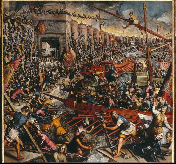 4. Cuộc Thập tự chinh thứ tư (1202 - 1204): Không thể để mất Jerusalem, Giáo hoàng Innocent III đã phát động cuộc Thập tự chinh thứ tư vào năm 1199. Tuy nhiên, cuộc kêu gọi của ông bị hầu hết các vị hoàng đế châu Âu bỏ ngoài tai. Vào thời điểm đó, Anh đang chiến tranh với Pháp, Đức đang đấu tranh chống lại quyền lực Giáo hoàng và các quốc gia khác không muốn tham gia sau thất bại của cuộc Thập tự chinh thứ ba.