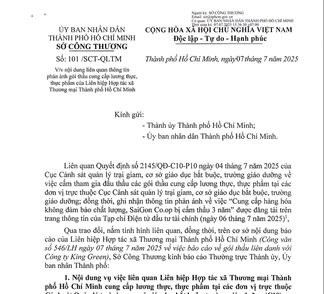 Trích một phần công văn số 101/SCT-QLTM của Sở Công thương gửi Thành ủy, Ủy ban nhân dân TP Hồ Chí Minh trich-cv-sct.png