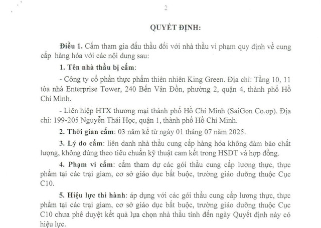 Trích một phần nội dung Quyết định số 2145/QĐ-C10-P10 ngày 4/7/2025 của Cục Cảnh sát quản lý trại giam, cơ sở giáo dục bắt buộc, trường giáo dưỡng (Cục C10) qd2145-trich.jpg