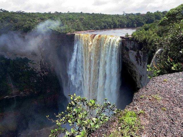 Terletak di hutan hujan purba. Air terjun ini terletak di Taman Nasional Kaieteur, kawasan yang kaya akan keanekaragaman hayati dengan banyak spesies langka. Foto: Pinterest. Nằm trong rừng mưa nguyên sinh. Thác tọa lạc trong Vườn quốc gia Kaieteur, một khu vực giàu đa dạng sinh học với nhiều loài quý hiếm. Ảnh: Pinterest.