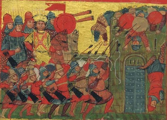 Fand in der Nähe des Flusses Jarmuk statt. Die Schlacht fand im Tal des Jarmuk statt, das heute zwischen Syrien und Jordanien liegt. Foto: medievalists.net. Diễn ra gần sông Yarmouk. Trận chiến diễn ra ở vùng thung lũng sông Yarmouk, ngày nay thuộc lãnh thổ giữa Syria và Jordan. Ảnh: medievalists.net.