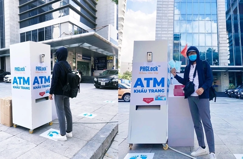 Mục sở thị “ATM khẩu trang” miễn phí đầu tiên cho người dân Hà Nội 