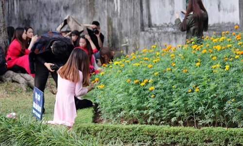 Ảnh: Sinh viên quần nát Văn Miếu khi chụp ảnh kỷ yếu