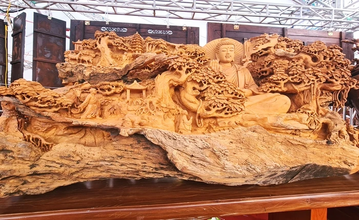 Mãn nhãn pho tượng hướng Phật điêu khắc tỉ mỉ, ai ngắm cũng "trầm trồ"