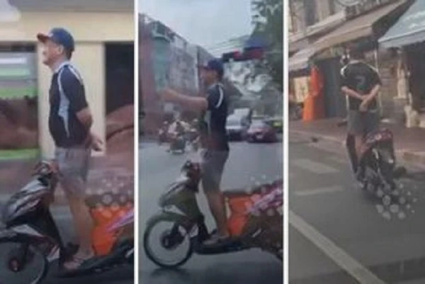 Video: Hãi hùng cảnh thanh niên chạy xe tay ga thả hai tay gây chú ý