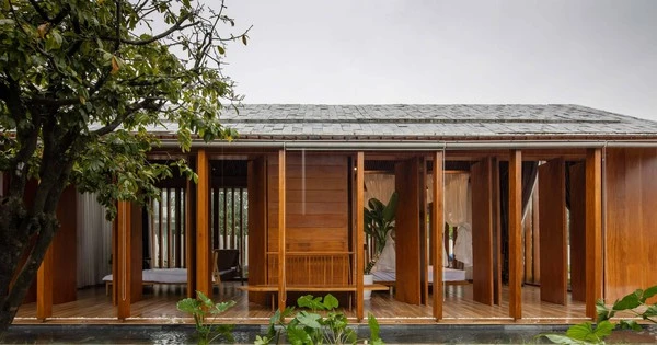 Ngắm biệt thự ba gian bằng gỗ mít gợi nhớ về làng quê xưa