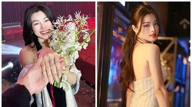 Diễn viên Lan Thy xúc động đón nhận lời cầu hôn từ bạn trai