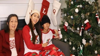 Người mẫu Ngọc Quyên đón Giáng sinh bên người thân ở Mỹ