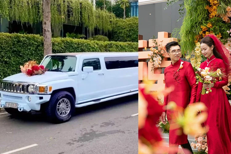 Dàn xe siêu sang tiền tỷ tại lễ rước dâu Midu và chồng thiếu gia