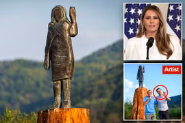 Bức tượng Đệ nhất phu nhân Mỹ Melania Trump bị lấy trộm