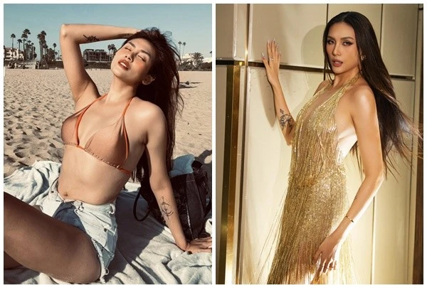  Võ Hoàng Yến gợi cảm với bikini ở trời Tây