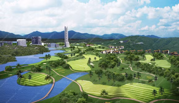 Theo những thông tin từ Việt Hân, dự án bao gồm đầy đủ các hạng mục từ sân golf cao cấp đến hệ thống công viên động vật bán hoang dã, công viên vui chơi giải trí tầm cỡ cùng khu khách sạn 5 sao kết hợp khu liên hiệp thể thao... phát triển theo mô hình điểm nghỉ dưỡng sinh thái.