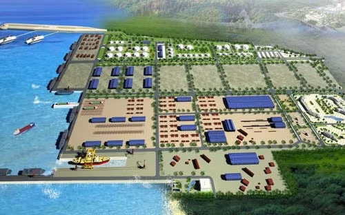 Tháng 9/2013, Phó thủ tướng Hoàng Trung Hải cũng đồng ý với đề xuất của Bộ Công Thương về việc chấm dứt đầu tư dự án Căn cứ dịch vụ dầu khí Vân Phong, tỉnh Khánh Hòa. Ảnh: Sơ đồ quy hoạch dự án.
