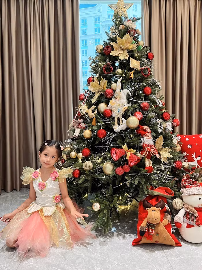 Cây thông Noel lớn giữa phòng khách đủ mang lại một không khí Giáng sinh ấm áp cho gia đình.