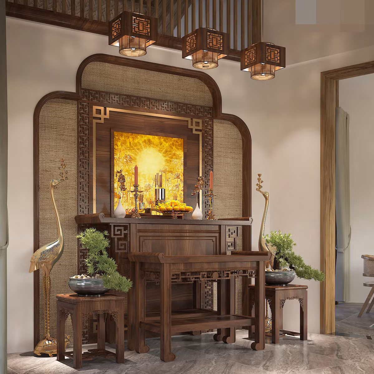 Góc tâm linh cho gia chủ tìm lại sự tĩnh tại trong tâm hồn.