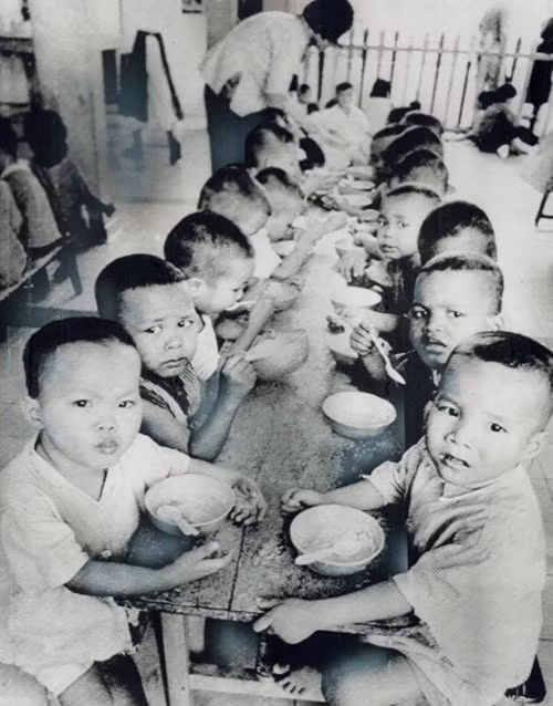 Bữa ăn tại trại trẻ mồ côi Gò Vấp rất đạm bạc. Nhiều trẻ em ở nơi đây gầy yếu một cách thảm thương. Điều tốt nhất cho các em ở nơi đây là có được một mái nhà và bàn tay chăm sóc của người lớn.