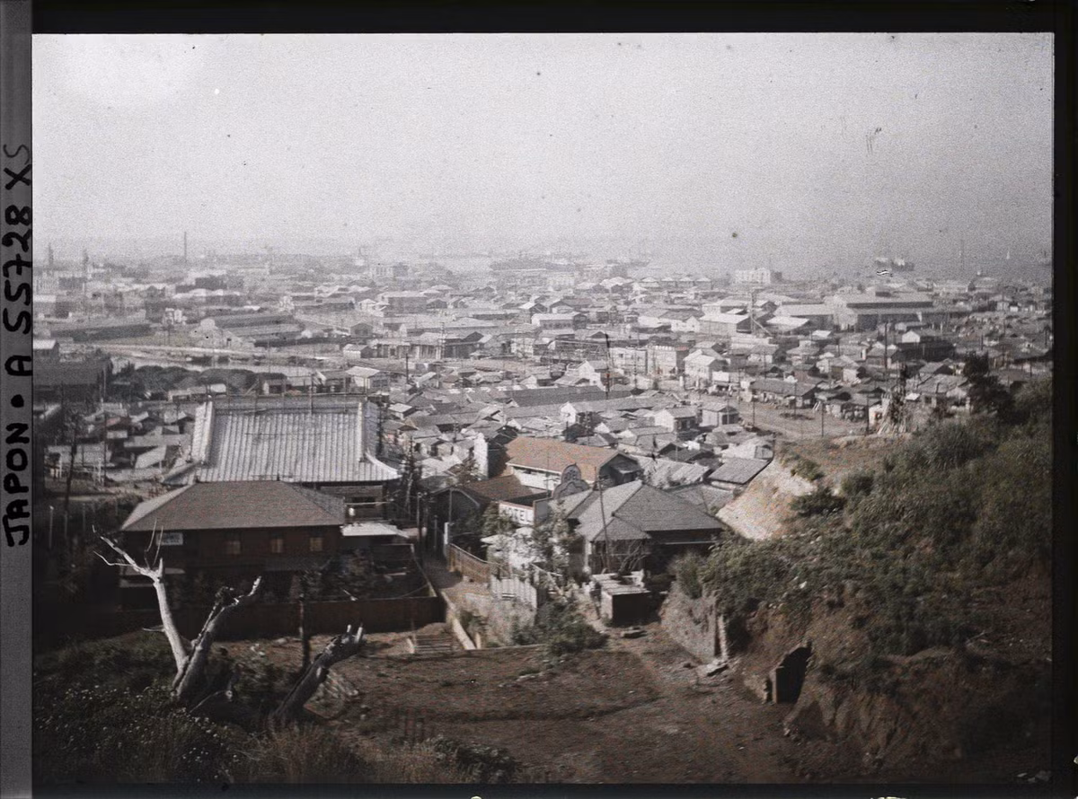 Ảnh màu hiếm về thành phố Yokohama ở Nhật Bản năm 1926 Anh mau hiem ve thanh pho Yokohama o Nhat Ban nam 1926