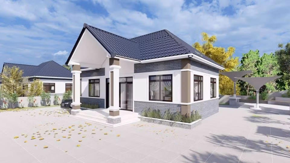 Mau nha cap 4, 3 phong ngu chi tu 300 trieu xay nhieu o nong thon