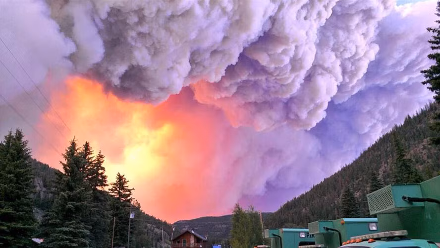 Đám khói khổng lồ bao trùm bầu trời trong vụ cháy rừng ở Tây Fork, Colorado.