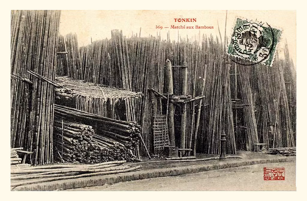 Chợ tre nứa Hà Nội.