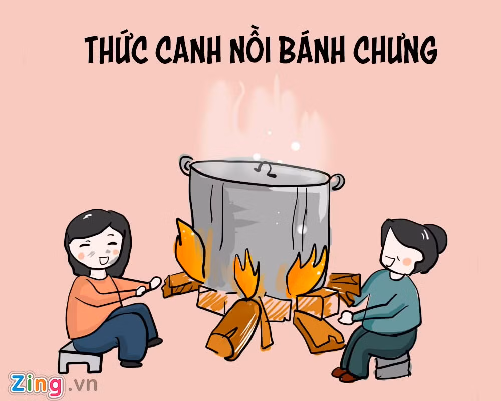 Đây là màn được các 9X đời đầu mong chờ nhất mỗi dịp Tết xưa. Tình cảm gia đình bình dị đến lạ khi cha mẹ, anh chị em ngồi quây quần quanh bếp lửa rực hồng, nghe tiếng củi cháy kêu lép bép, canh nồi bánh chưng sôi lục bục.