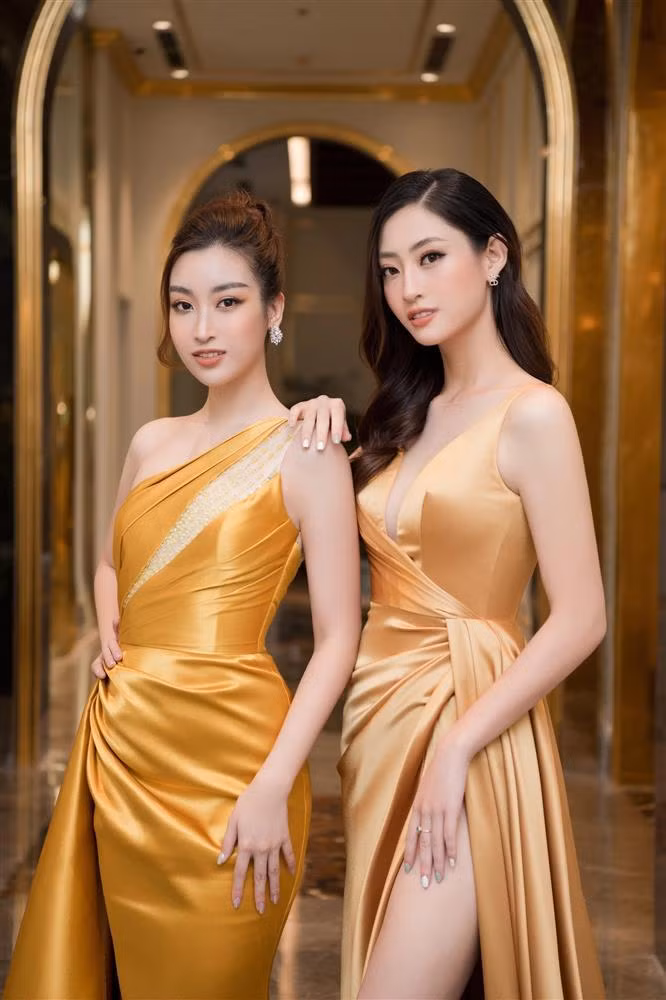 Lương Thùy Linh là nàng hậu đầu tiên xác nhận bê tráp trong ngày vui của Đỗ Mỹ Linh.