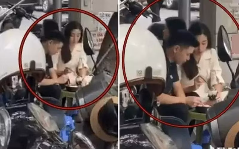 Người đẹp và hôn phu trẻ tuổi, giàu có bị bắt gặp hẹn hò ăn uống trên phố gần đây.
