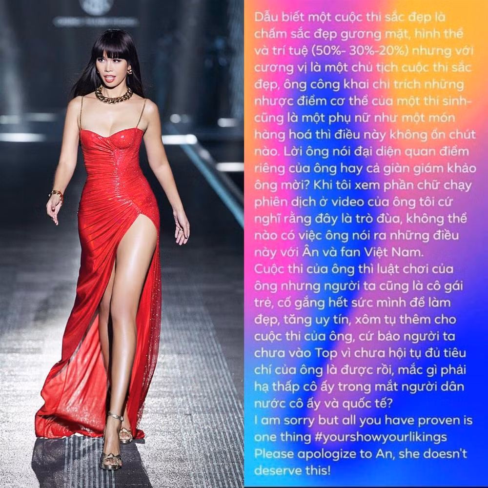 Ha Anh de nghi Chu tich Miss Grand xin loi Doan Thien An