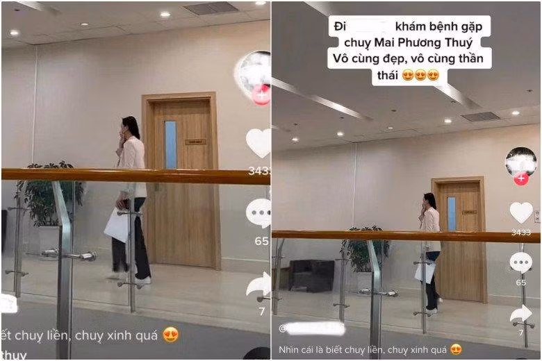 Một lần khác, người đẹp bị fan phát hiện xuất hiện hết sức giản dị ở bệnh viện, đôi chân dài chiếm trọn ánh nhìn.