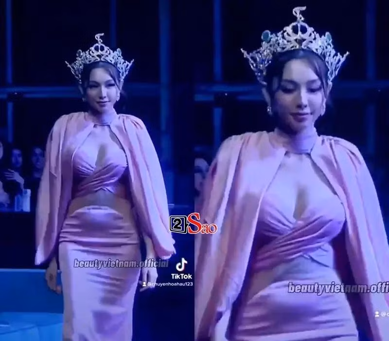 Chiếc đầm không chỉ phá dáng Thùy Tiên khi làm lộ bụng mỡ mà còn bùng nhùng kém sang.