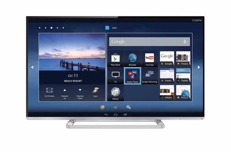 Nếu như nền tảng TV thông minh chưa làm bạn thoả mãn, thì Toshiba với mẫu L5450 có thể là câu trả lời cho bạn. Bên cạnh màn hình Full HD 40 inch, thì điểm nổi bật của chiếc TV này là chạy hệ điều hành Android KitKat 4.4, với bộ xử lí 4 nhân, RAM 1GB cùng hàng trăm ngàn ứng dụng trên kho của Google. Máy hiện tại đang có giá khoảng 10,5 triệu đồng.