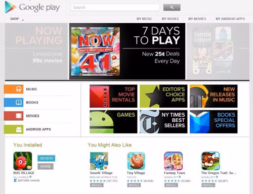 Giao diện làm việc của cửa hàng ứng dụng trực tuyến Google Play - Ảnh chụp màn hình